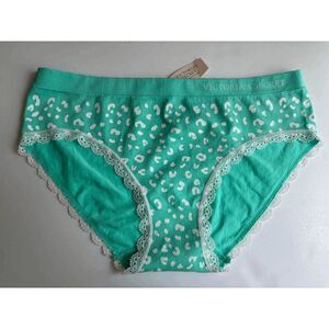 Victorias Secret Vintage Hiphugger Panty Seamless Lace Cheetah Print Teal Size M